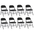 thumbnail image 1 of Gymax 8PCS Folding Chairs w/ Metal Frame PVC Leather Stackable Chairs for Indoor, 1 of 9