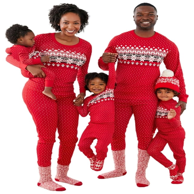 Pyjamas de Noël des Fêtes Assortis pour la Famille Ensemble de Pjs Jammies pour Couples Enfants Bébé