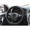 thumbnail image 3 of Housse de Volant de Voiture en Cuir Microfibre (Forme D, Noir Gris), 3 of 3