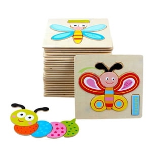 Bois 3D Cartoon Animaux Puzzles Enfants Enfants Educational Wood Puzzle Bois Jouet éducatif Wood Baby Intelligence Puzzels