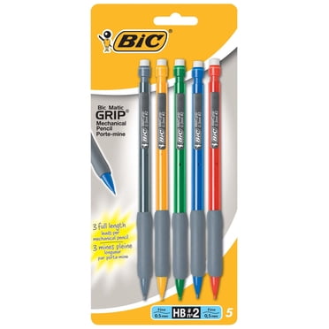 BIC Pencil Extra Comfort Mechanical Pencil, Medium Point (0.5mm), Assorted Colorful Barrels, 5-Count, Great for Everyday Writing