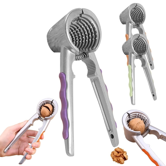 Nut Crackers for All Nuts Heavy Duty Chestnut Plier Clip Tool Walnut Cracker with Easy-Grip Handle Pecan Crackers Tools(Purple)