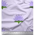thumbnail image 1 of Soimoi Silk Fabric Leaves & Lotus Block Print Fabric by Yard 42 Inch Wide, 1 of 1