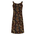 thumbnail image 4 of Ovzne Robes pour Femmes Robe Femme Robes d'Été pour Femmes à Imprimé Robes Amples à Col en V Sans Manches Robes d'Été avec Poches Robes de Vacances Robe Imprimée Liquidation, 4 of 5