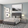 thumbnail image 4 of Lit plateforme Roxbury double touffeté en tissu gris foncé, 4 of 7