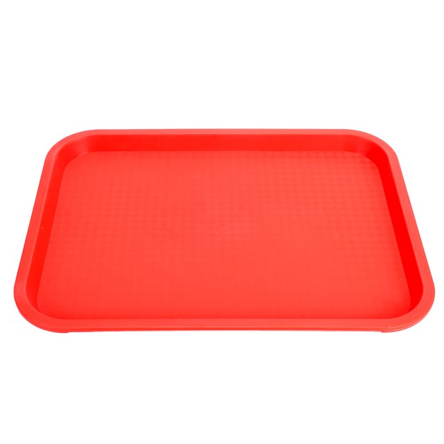 Plateau de Restauration Rapide, Plateau de Service Alimentaire Rectangulaire pour Restaurant Cantine pour Client Rouge