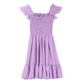 thumbnail image 2 of MIASHUI Robe Décontractée pour Filles Été Col Carré Sans Manches Robe d'Été Fluide pour Enfants, Violet, 13-14 Ans, 2 of 5