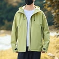 thumbnail image 2 of Pisexur Veste Coupe-Vent Mode Homme Couleur Unie Plein Air Randonnée Manches Longues à Capuche Manteau Décontracté Vestes Manteau de Randonnée Homme Imperméable Manteau Homme, 2 of 3