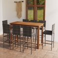 thumbnail image 1 of vidaXL 9 Piece Garden Bar Set with Cushions Grey, 1 of 5