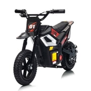 Yiwa 24V Kids Electric Dirt Bike, 350W Motor, Reaches 10 MPH Max Speed and Up to 12-Mile Range, Features Rear Wheel Suspension, Twist Grip Throttle, and Durable Rubber Tires