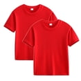 thumbnail image 2 of RKSTN 2 Pcs Chemises Filles Manches Courtes Col Rond Hauts Basiques Doux Mode Été 100 % Coton Chandail Uni Enfants Hauts Enfants, 2 of 5