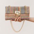 thumbnail image 1 of LNGOOR Woven Wicker Rattan Envelope Clutch Handbags for Women Boho Summer Beach Hand-Woven Straw Purses Ladies Shoulder Messenger Bags, 1 of 7