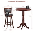 thumbnail image 2 of Costway Ensemble de 5 Tables de Pub Table Ronde de 30 Pieds' Hauteur de Bar et 4 Tabourets de Bar Pivotants, 2 of 10