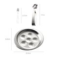 thumbnail image 2 of Ensemble d'Assiettes Escargot en Acier Inoxydable Ensemble d'Assiettes Escargot Ensemble de Salle à Manger Escargot Ensemble d'Assiettes Escargot en Acier Inoxydable Ensemble de Salle à Manger Escargot Plats Escargot à 6 Compartiments avec Pince et Fourchette, 2 of 7