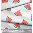 thumbnail image 3 of Soimoi White Poly Georgette Fabric Watermelon Fruits Printed Craft Fabric by the Yard 42 Inch Wide, 3 of 3