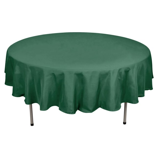 LNGOOR 108” Wholesale Round Tablecloth Polyester Round Table Linens For Wedding Party Banquet Restaurant - WHITE