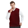 thumbnail image 1 of TOPTIE Chandail Sans Manches Uni pour Homme, Coupe en Coton Décontractée - Rouge Vin - TG, 1 of 11