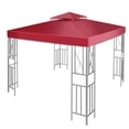 thumbnail image 1 of pitrice Toit de Parasol à 2 Couches de Rechange pour Gazebo de Patio, Auvent Imperméable d'Extérieur, Pare-Soleil, Rouge Vin, 1 of 8