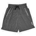thumbnail image 3 of asjyhkr Mens Gym Shorts Quick Drying Zipper Pockets Workout Shorts Drawstring Elastic Waisted Athletic Shorts, 3 of 7