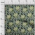 thumbnail image 2 of oneOone Tissu Popeline de Coton Vert Floral Rétro Matériel de Robe Tissu Imprimé Tissu au Mètre 56 Pouces de Large, 2 of 5