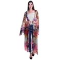 thumbnail image 1 of Moomaya Cardigan Long en Georgette de Viscose Imprimée à Manches Fendues pour Femmes, 1 of 5