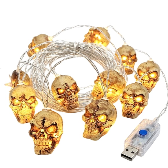Guirlandes Lumineuses Décoration de Jardin Halloween Éclairage de Fête Extérieur Intérieur Lampe Squelette Lumineuse Extérieure Lumières Solaires Mouvement Rideau Lumineux Riz 4 Pieds Lumières de Croissance pour Intérieur Extérieur Lumières Solaires pour
