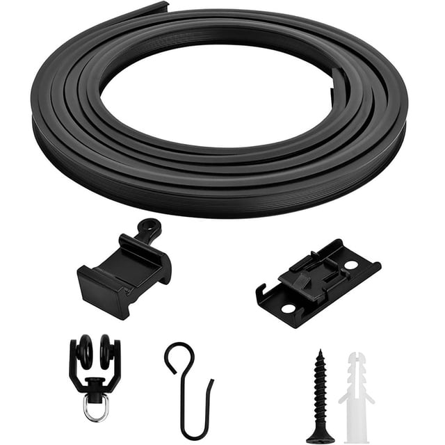 Curtain Track Set Heavy-Duty Bendable Silent Gliding Rail System for Home and Metal Curtain Rod Accessories Adjustable Track Solution for Windows and Doors