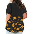 thumbnail image 3 of Été jusqu'à 65 % de Rabais Iumwxz Tunique Tendance Décontractée Grande Taille Ourlet Arrondi Blouses Hauts de Sortie T-Shirts à Imprimé Floral Hauts Manches Courtes Col Rond Tuniques pour Femmes Offres Prime Vacances, 3 of 5