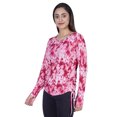 thumbnail image 2 of Moomaya T-Shirt à Manches Longues Imprimé pour Femme, Haut Tunique Décontracté à Cordon Latéral, 2 of 8