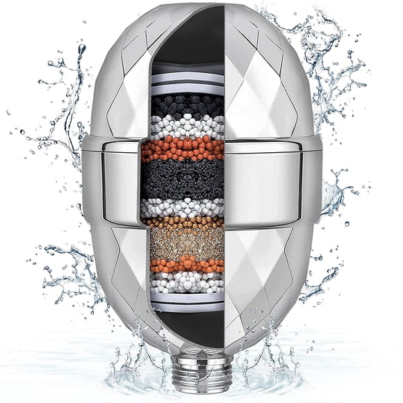 Filtre de Pomme de Douche pour Eau Dure, Adoucisseur d'Eau de Douche à Haut Débit, Pomme de Douche Filtrée pour Eau Dure Qui Élimine le Chlore et les Métaux Lourds, Filtre de Douche avec Vitamine C Revitalisant pour la Peau, les Cheveux et les Ongles