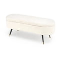 thumbnail image 2 of Heavenly Collection | Storage Bench - Modern Bouclé Ottoman with Hidden Storage & Gold Metal Legs, 2 of 7
