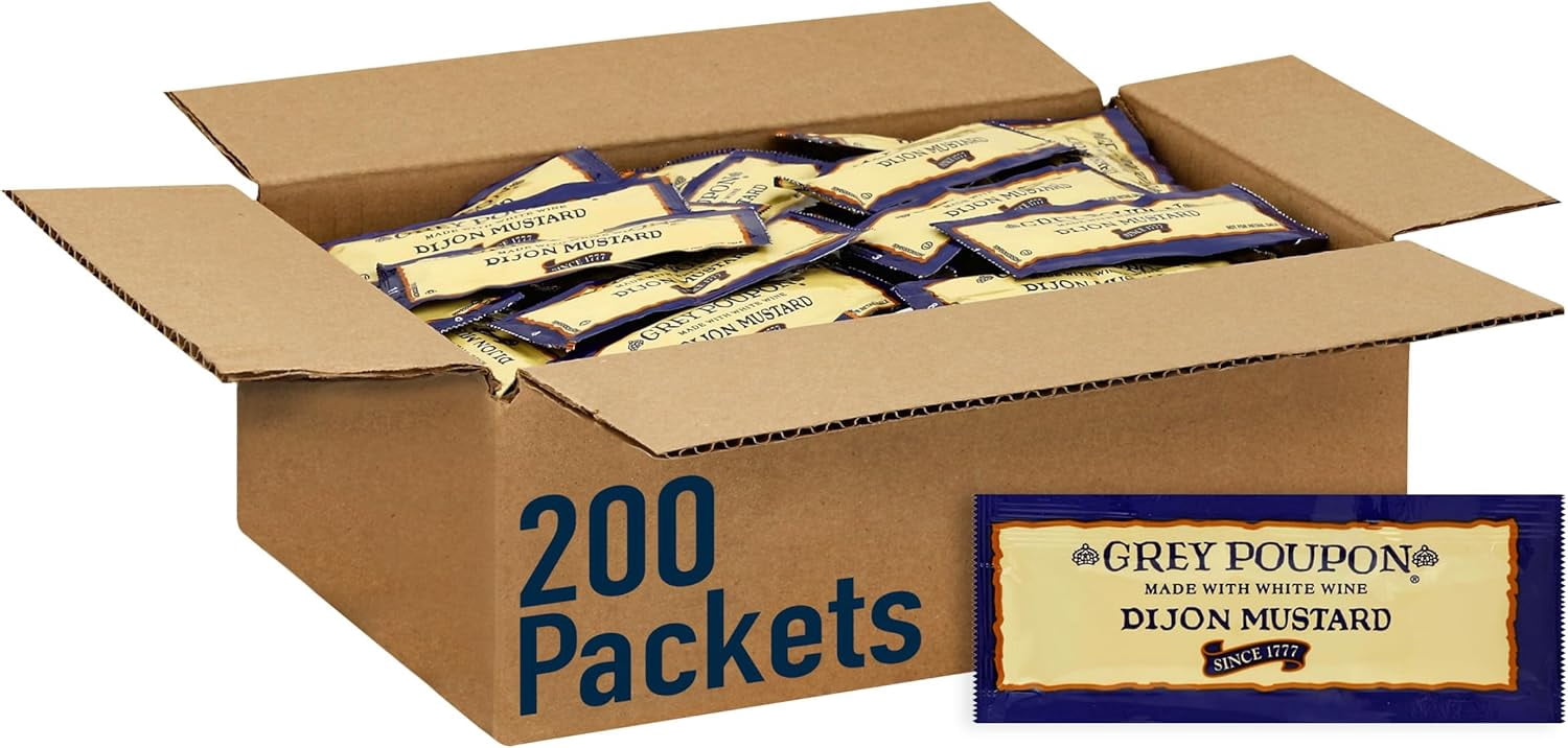 Grey Poupon Dijon Mustard 0.25 oz. Portion Packets - 200/Case