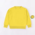 thumbnail image 2 of SERTG Child and Child Sweater Kids Fall Solid Color Plaid Kids Crew Neck Soft Knit Pullover Tops Winter Long Sleeve Round Neck Sweaters(Yellow#1,3-4 Years), 2 of 5
