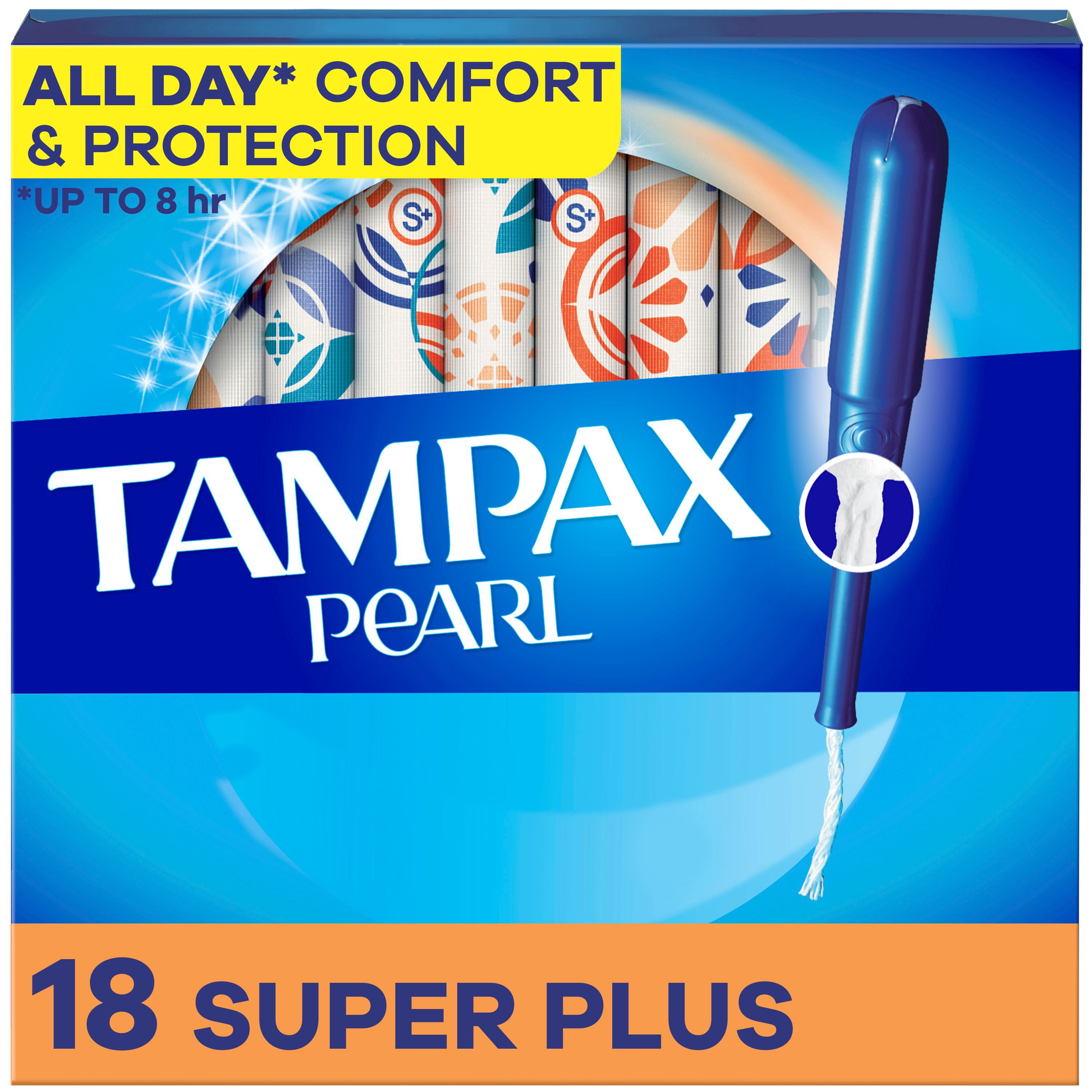 Tampax Pearl Tampons, with LeakGuard Braid, Super Plus Absorbency, Unscented18 count