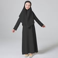 thumbnail image 3 of MEZZALL Robe pour Filles à Manches Longues Robe de Prière Hijab pour Enfants Filles Abaya Mignonne Robe d'Été pour Tout-Petits, Noir, 9-10 Ans, 3 of 6