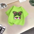 thumbnail image 5 of LUOGENLI T-Shirt pour Filles Enfant Filles Mignon Imprimé Graphique Col Rond Manches Courtes Tee Été Décontracté Chemise Hauts Printemps Chemises pour Filles 2025 Vert Menthe 11-12 Ans, 5 of 5