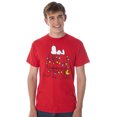 thumbnail image 1 of Peanuts Men's Snoopy Christmas Holiday Lights Dog House T-Shirt (Medium), 1 of 1