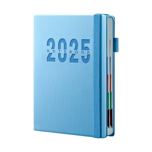WHEANG Home Decor 2025 Academic Planner 2025 Monthly Tabs Daily Organizer Twin Wire Binding Pocket Folder Sticky Notes One Size Multi-Color