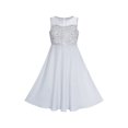 thumbnail image 1 of Robe Fille Grise en Chiffon Demoiselle d'Honneur Maxi Robe de Bal 6 Ans, 1 of 5