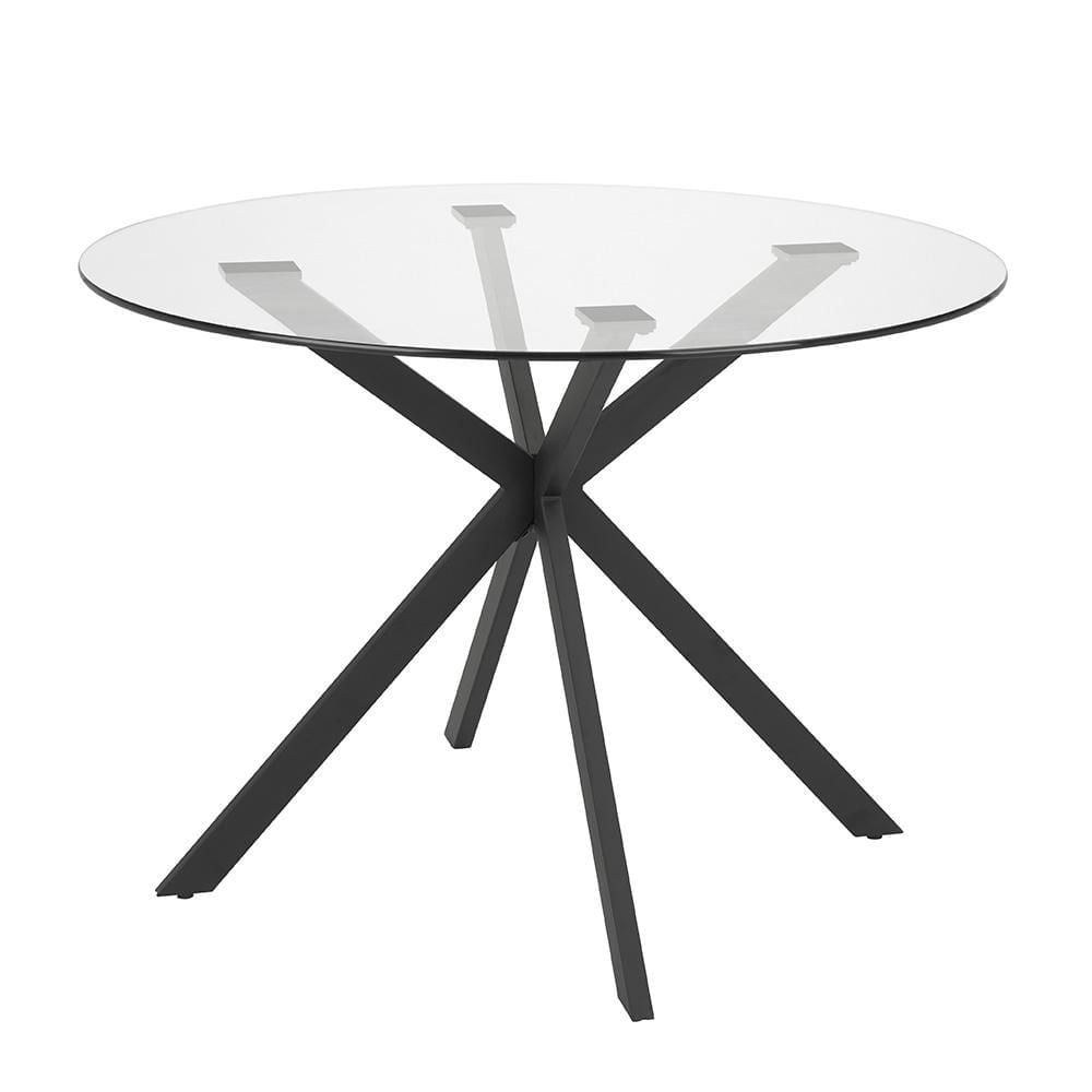 Home Gear Table à manger ronde avec piètement en X noir