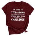 thumbnail image 2 of RXIRUCGD Hauts d'Été pour Femmes Mode d'Été Ample Col Rond Imprimé Lettre Manches Courtes T-Shirt Rouge Chemises pour Femmes, 2 of 6