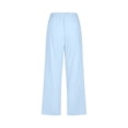thumbnail image 5 of Jsaierl Women Linen Pants Drawstring High Waist Wide Leg Pants Plus Size Lightweight Solid Color Capris Vacation Comforts Summer Capri Pants, 5 of 5