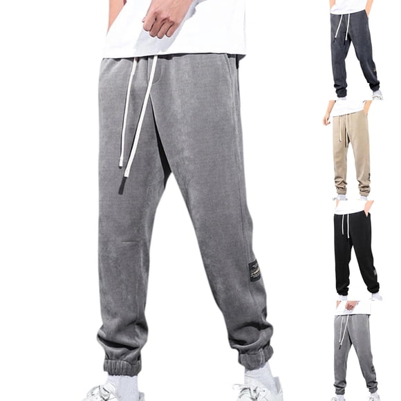 Viluyesy Mens Jogger Sweatpants Elastic Waist Drawstring Jogger Pants Straight Leg Soft Baggy Pants with Pockets Black Size 2XL