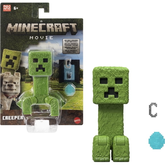 Minecraft Creeper Action Figure & Accessories, 4-inch Toy Set Inspired by A Minecraft Movie