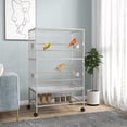 thumbnail image 2 of PawHut Grande Cage à Oiseaux de 52 Pouces, avec Support Roulant, pour Pinson, Perruche, Gris, 2 of 10
