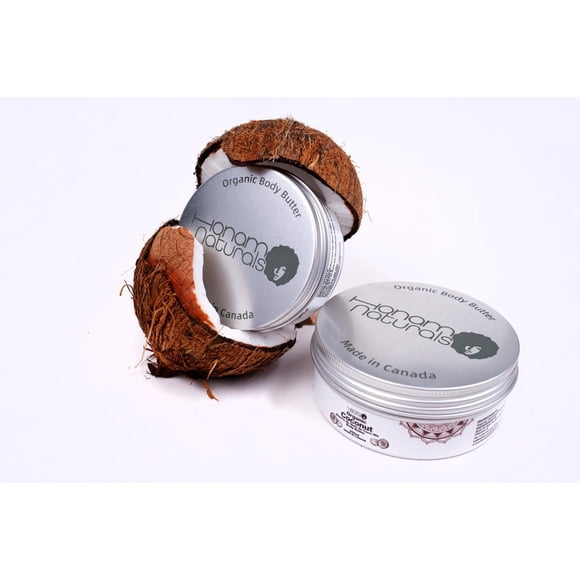 HONAM NATURALS Body Butter with Shea Butter (150 ML) and Vitamin E, Creamy Daily Moisturizer - Coconut