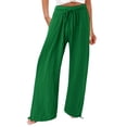 thumbnail image 2 of asjyhkr Wide Leg Pants for Women Plus Size Drawstring High Waist Pants with Pockets Loose Casual Trousers, 2 of 5