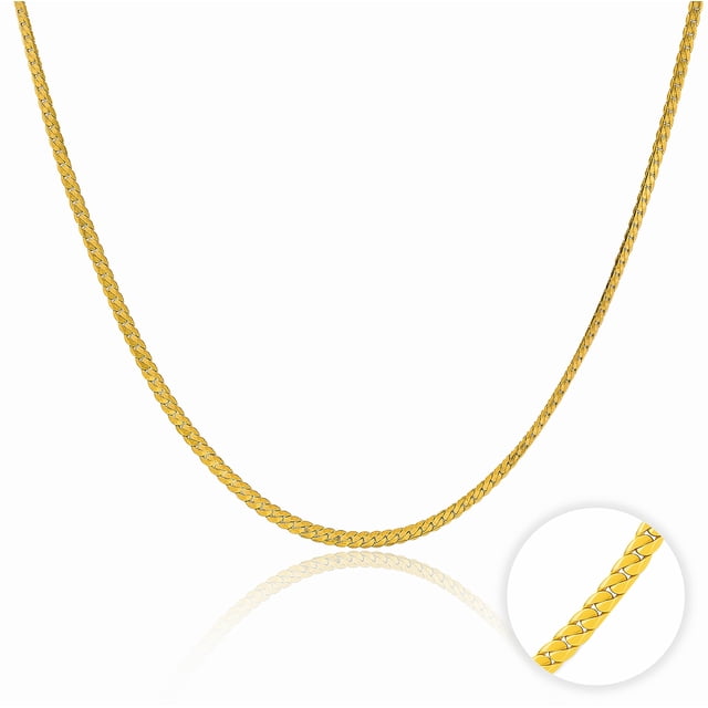 JeenMata Collier de Mode à Chaîne Chevrons de 18 Pouces en Placage or Jaune, Présentant un Motif de Chevrons Plat et Étroitement Lié avec une Finition Élégante et Polie. le Collier Mesure 18 Pouces avec une extension Réglable Supplémentaire de 2 Pouces, Offrant un Ajustement Polyvalent. Conçu pour les Femmes, Ce Collier en Acier Inoxydable Reflète la Lumière Magnifiquement, Ajoutant un Éclat Doux. Convient au Port Quotidien Ou aux occasions Spéciales comme les Anniversaires, les Remises de Diplômes et la Saint-Valentin.