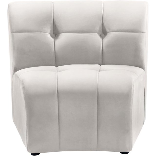 Meridian Furniture Limitless Fauteuil Modulaire en Velours Crème