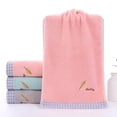 thumbnail image 3 of Sale Today Clearance! Absorbent Hand and Face Towel with Embroidered Leaves and Letters, Soft Cotton Towel for Home Use, Home Partner Bath Towel for Bathroom and Kitchen, 3 of 6